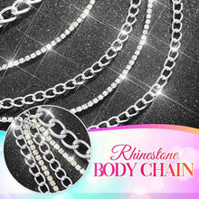 Load image into Gallery viewer, BODIY Rhinestone Waist Chains Gold Chain Belt Sparkly Crystal Belly Chains Chunky Body Chain Jewelry for Women