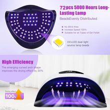 Load image into Gallery viewer, Wisdompark 320W UV LED Nail Lamp, Nail Dryer for Gel Polish with 72Pcs Lamp Beads and Automatic Sensor/4 Timer Setting Professional Nail Art Tools