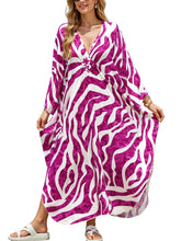 Load image into Gallery viewer, NFVNKJ Boho Kaftan Plus Size Dress for Women, Batwing Sleeve Beach Cover Up, Casual Loose-Fit Loungewear and Swimsuit Dress