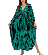 Load image into Gallery viewer, NFVNKJ Boho Kaftan Plus Size Dress for Women, Batwing Sleeve Beach Cover Up, Casual Loose-Fit Loungewear and Swimsuit Dress