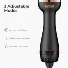 Load image into Gallery viewer, TYMO Hair Dryer Brush Blow Dryer Brush in One, 4 in 1 Ionic Hairdryer and Styler Volumizer with Oval Titanium Barrel, Hot Air Straightener for Smooth Frizz-Free Blowout, Gold, 2.85 Inch