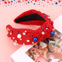 Load image into Gallery viewer, Brown Headband for Women Pearl Knotted Headband Sparkly Rhinestone Pearls Top Knotted Headbands Fashion Accessories Cute Hair Bands for Women Girls
