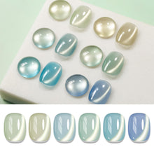 Load image into Gallery viewer, MIZHSE Pearl Gel Nail Polish Set, 6 Colors Iridescent Shimmer Aurora Blue Pearl White Purple Mermaid Gel Nail Polish Soak Off U V LED Shell Thread Effect,for Nail Salon Home Manicure
