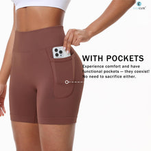 Load image into Gallery viewer, Evercute Women's Gym Shorts 3/4 Pack Seamless Scrunch Butt Lifting Workout Shorts 5" Tummy Control Ruched Booty Yoga Short