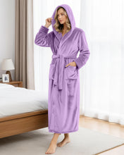 Load image into Gallery viewer, Premium Plush Fleece Robes for Women with Hood Fluffy Soft Long Bathrobe