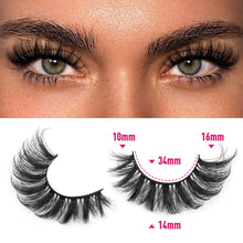Load image into Gallery viewer, 14 Pairs Wispy Mink Lashes False Eye Lashes Natural Look 5D Volume 16mm Fake Eyelashes Pack by TNFVLONEINS