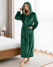 Load image into Gallery viewer, Premium Plush Fleece Robes for Women with Hood Fluffy Soft Long Bathrobe