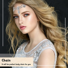 Load image into Gallery viewer, Head Chain Jewelry Headpiece Rhinestone Wedding Headband Headpiece Bohemian Style Rhinestone Headband Diamond Head Chain Hair Accessories for Women Girls Hair Decoration(Gold)