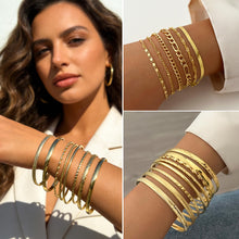Load image into Gallery viewer, FAXHION 68 Pcs Gold Jewelry Set for Women with 7 Necklace, 17 Bracelet, 5 Hoop Earrings, 15 Stud Earrings, 24 Knuckle Rings for Women Jewelry Set for Women