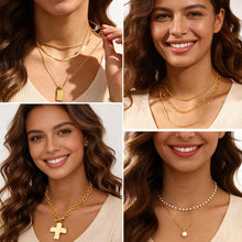 Load image into Gallery viewer, FAXHION 68 Pcs Gold Jewelry Set for Women with 7 Necklace, 17 Bracelet, 5 Hoop Earrings, 15 Stud Earrings, 24 Knuckle Rings for Women Jewelry Set for Women