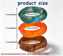 Load image into Gallery viewer, FAXHION Chunky Resin Acrylic Bangle Bracelets for Women, Colorful Wide Geometric Bangles Set, Statement Stackable Bracelet Jewelry Gift