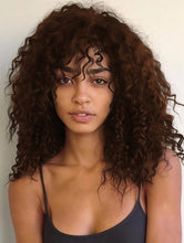Load image into Gallery viewer, virginess Kinky Curly Half Wig Human Hair Wear Go Glueless Wigs 20 Inch Curly 3 In 1 Half Wigs for Black Women Drawstring Seamless Flip Headband Wig Human Hair Beginner Friendly