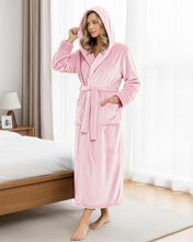 Load image into Gallery viewer, Premium Plush Fleece Robes for Women with Hood Fluffy Soft Long Bathrobe