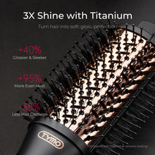 Load image into Gallery viewer, TYMO Hair Dryer Brush Blow Dryer Brush in One, 4 in 1 Ionic Hairdryer and Styler Volumizer with Oval Titanium Barrel, Hot Air Straightener for Smooth Frizz-Free Blowout, Gold, 2.85 Inch