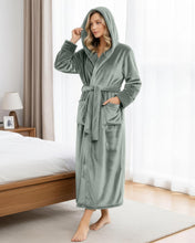 Load image into Gallery viewer, Premium Plush Fleece Robes for Women with Hood Fluffy Soft Long Bathrobe