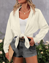 Load image into Gallery viewer, HOTOUCH Women Oversized Button Down Shirts Long Sleeve Blouses with Pocket | Lifgtweight Soft Drop Shoulder Tops, Boyfriend Causal Daily Office Outfits, Fashion Clothes