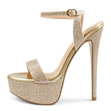 Load image into Gallery viewer, MERUMOTE Women's Platform Heels Sky High Heel Sandals Party Bridal Evening Shoes