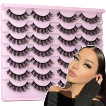 Load image into Gallery viewer, 14 Pairs Wispy Mink Lashes False Eye Lashes Natural Look 5D Volume 16mm Fake Eyelashes Pack by TNFVLONEINS