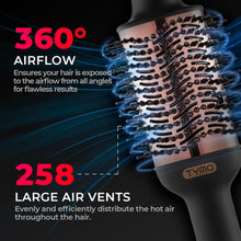Load image into Gallery viewer, TYMO Hair Dryer Brush Blow Dryer Brush in One, 4 in 1 Ionic Hairdryer and Styler Volumizer with Oval Titanium Barrel, Hot Air Straightener for Smooth Frizz-Free Blowout, Gold, 2.85 Inch