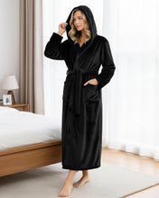 Load image into Gallery viewer, Premium Plush Fleece Robes for Women with Hood Fluffy Soft Long Bathrobe
