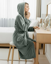 Load image into Gallery viewer, Premium Plush Fleece Robes for Women with Hood Fluffy Soft Long Bathrobe
