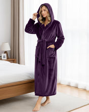 Load image into Gallery viewer, Premium Plush Fleece Robes for Women with Hood Fluffy Soft Long Bathrobe