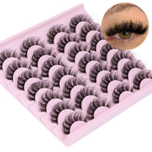 Load image into Gallery viewer, 14 Pairs Wispy Mink Lashes False Eye Lashes Natural Look 5D Volume 16mm Fake Eyelashes Pack by TNFVLONEINS