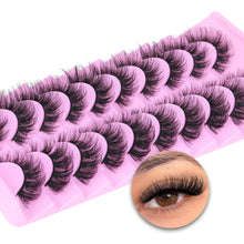 Load image into Gallery viewer, 14 Pairs Wispy Mink Lashes False Eye Lashes Natural Look 5D Volume 16mm Fake Eyelashes Pack by TNFVLONEINS