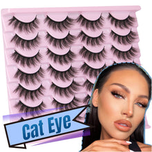 Load image into Gallery viewer, 14 Pairs Wispy Mink Lashes False Eye Lashes Natural Look 5D Volume 16mm Fake Eyelashes Pack by TNFVLONEINS