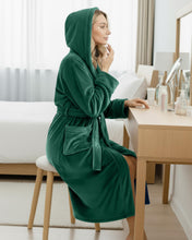 Load image into Gallery viewer, Premium Plush Fleece Robes for Women with Hood Fluffy Soft Long Bathrobe