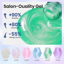 Load image into Gallery viewer, MIZHSE Pearl Gel Nail Polish Set, 6 Colors Iridescent Shimmer Aurora Blue Pearl White Purple Mermaid Gel Nail Polish Soak Off U V LED Shell Thread Effect,for Nail Salon Home Manicure