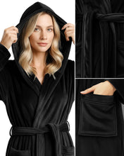 Load image into Gallery viewer, Premium Plush Fleece Robes for Women with Hood Fluffy Soft Long Bathrobe
