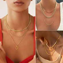 Load image into Gallery viewer, FAXHION 68 Pcs Gold Jewelry Set for Women with 7 Necklace, 17 Bracelet, 5 Hoop Earrings, 15 Stud Earrings, 24 Knuckle Rings for Women Jewelry Set for Women