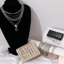 Load image into Gallery viewer, FAXHION 68 Pcs Gold Jewelry Set for Women with 7 Necklace, 17 Bracelet, 5 Hoop Earrings, 15 Stud Earrings, 24 Knuckle Rings for Women Jewelry Set for Women