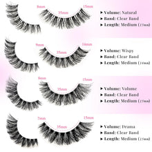 Load image into Gallery viewer, APCYUST Lashes Wispy False Eyelashes Strips 4 Styles Cat Eye Strip Lash Natural Looking Fake Mink Eyelash Pack Short Fluffy Full Faux Lashes that Look Like Extensions Clear Band Pestañas Postizas