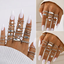 Load image into Gallery viewer, FAXHION 68 Pcs Gold Jewelry Set for Women with 7 Necklace, 17 Bracelet, 5 Hoop Earrings, 15 Stud Earrings, 24 Knuckle Rings for Women Jewelry Set for Women