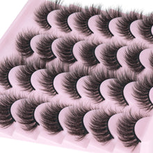 Load image into Gallery viewer, 14 Pairs Wispy Mink Lashes False Eye Lashes Natural Look 5D Volume 16mm Fake Eyelashes Pack by TNFVLONEINS