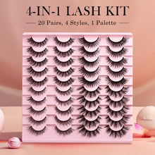 Load image into Gallery viewer, APCYUST Lashes Wispy False Eyelashes Strips 4 Styles Cat Eye Strip Lash Natural Looking Fake Mink Eyelash Pack Short Fluffy Full Faux Lashes that Look Like Extensions Clear Band Pestañas Postizas