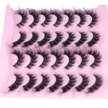 Load image into Gallery viewer, 14 Pairs Wispy Mink Lashes False Eye Lashes Natural Look 5D Volume 16mm Fake Eyelashes Pack by TNFVLONEINS