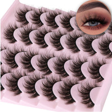 Load image into Gallery viewer, 14 Pairs Wispy Mink Lashes False Eye Lashes Natural Look 5D Volume 16mm Fake Eyelashes Pack by TNFVLONEINS
