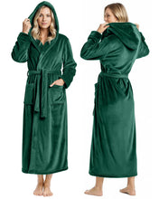 Load image into Gallery viewer, Premium Plush Fleece Robes for Women with Hood Fluffy Soft Long Bathrobe