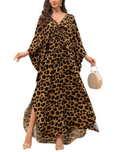 Load image into Gallery viewer, NFVNKJ Boho Kaftan Plus Size Dress for Women, Batwing Sleeve Beach Cover Up, Casual Loose-Fit Loungewear and Swimsuit Dress