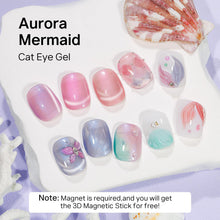 Load image into Gallery viewer, MIZHSE Pearl Gel Nail Polish Set, 6 Colors Iridescent Shimmer Aurora Blue Pearl White Purple Mermaid Gel Nail Polish Soak Off U V LED Shell Thread Effect,for Nail Salon Home Manicure