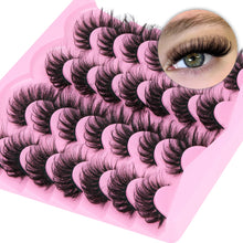 Load image into Gallery viewer, 14 Pairs Wispy Mink Lashes False Eye Lashes Natural Look 5D Volume 16mm Fake Eyelashes Pack by TNFVLONEINS