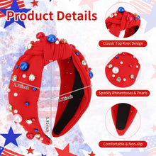 Load image into Gallery viewer, Brown Headband for Women Pearl Knotted Headband Sparkly Rhinestone Pearls Top Knotted Headbands Fashion Accessories Cute Hair Bands for Women Girls