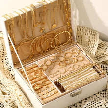 Load image into Gallery viewer, FAXHION 68 Pcs Gold Jewelry Set for Women with 7 Necklace, 17 Bracelet, 5 Hoop Earrings, 15 Stud Earrings, 24 Knuckle Rings for Women Jewelry Set for Women