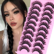 Load image into Gallery viewer, 14 Pairs Wispy Mink Lashes False Eye Lashes Natural Look 5D Volume 16mm Fake Eyelashes Pack by TNFVLONEINS