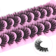 Load image into Gallery viewer, 14 Pairs Wispy Mink Lashes False Eye Lashes Natural Look 5D Volume 16mm Fake Eyelashes Pack by TNFVLONEINS