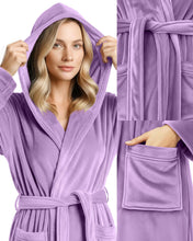 Load image into Gallery viewer, Premium Plush Fleece Robes for Women with Hood Fluffy Soft Long Bathrobe
