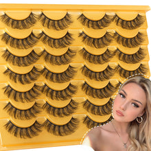 Load image into Gallery viewer, 14 Pairs Wispy Mink Lashes False Eye Lashes Natural Look 5D Volume 16mm Fake Eyelashes Pack by TNFVLONEINS